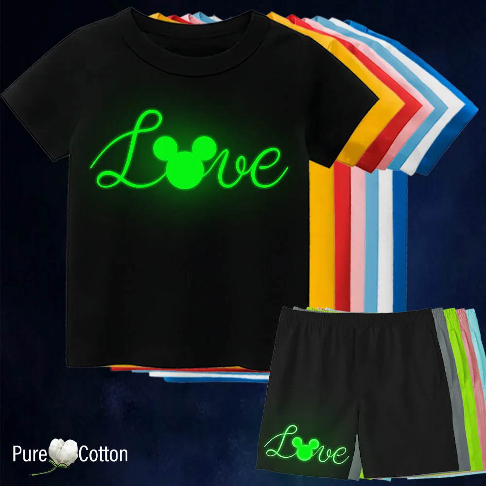 Детский Светящийся В Темноте Костюм Микки Мауса Повседневная Спортивная Одежда