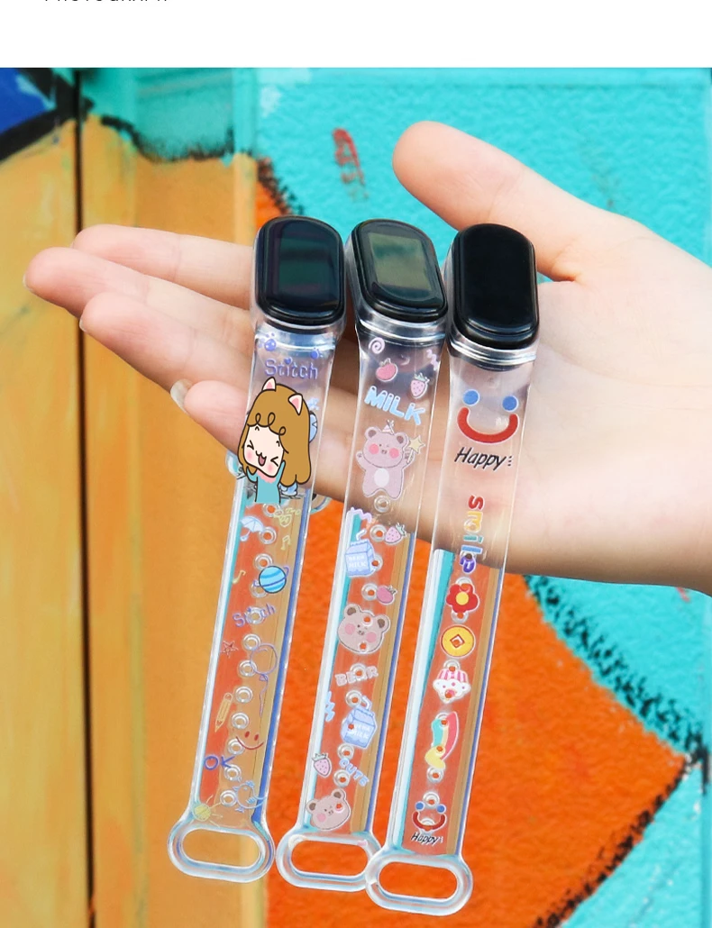 

Силиконовый ремешок для Mi Band 6 5 4 3, прозрачный спортивный смарт-браслет с принтом для Xiaomi 6 5 4 3