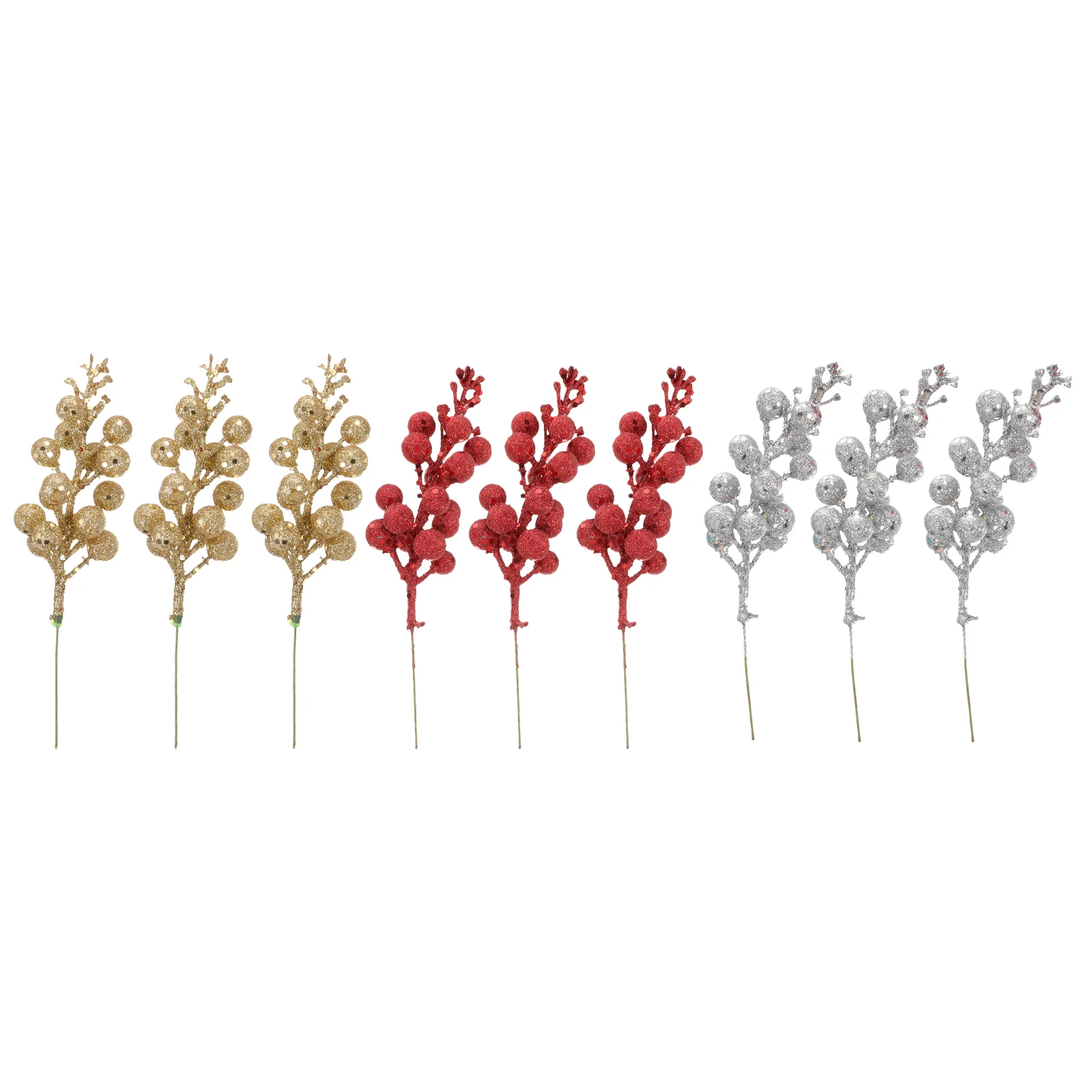 

Berry Picks Holiday Holly Flower Artificial Wreath Diy Glitter Decorations Seasonal Twig Stems Berries Realistic Festival