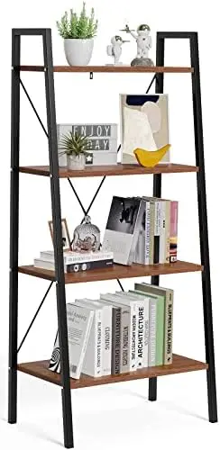 

Shelf Bookcase, Bookshelf 4 Tier, Industrial Standing Shelf Storage Storage Organizer Plant Stand, Steel Frame Book Shelf for L