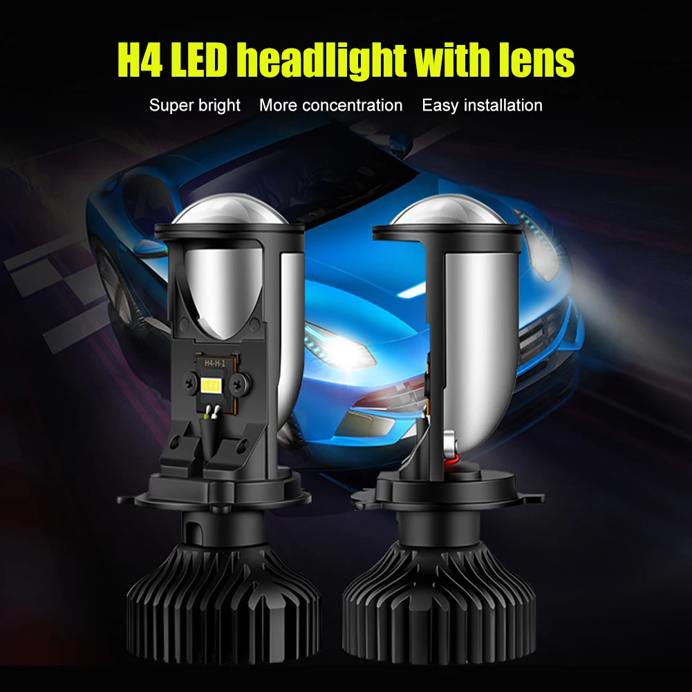 

2pcs 90w/Pair Lamp H4 Led Mini Bi Led Lens Projector Car Headlight 20000LM Lampada Led H4 Hi/Low Beam Lights Canbus 12v Bulb