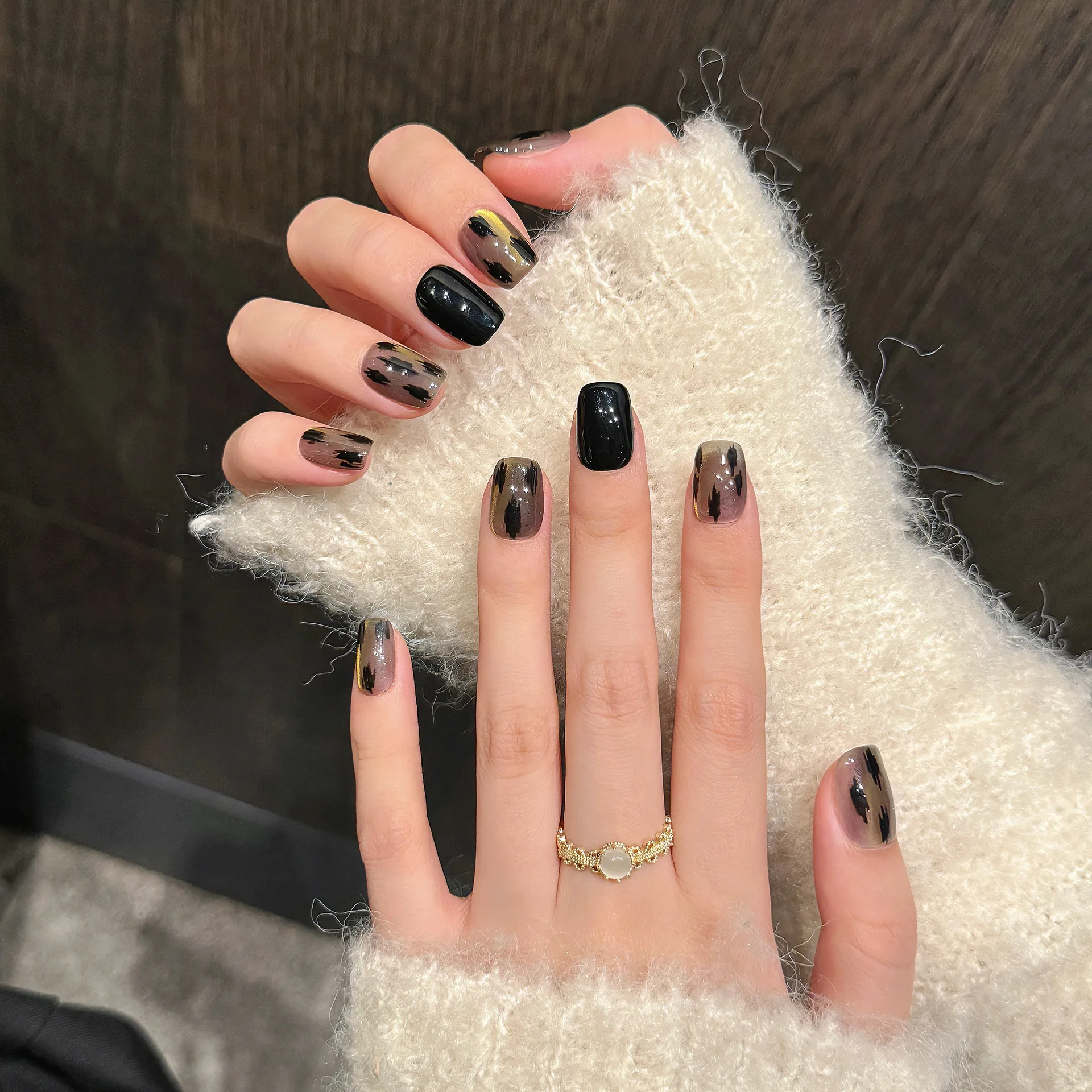 Леопардовые накладные ногти ручной работы кошачий глаз для фототерапии пресс