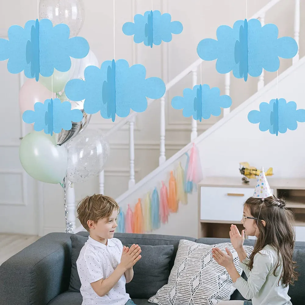 

​16pcs 3D Cloud Decorations Hanging Clouds for Ceiling Felt Cloud Ornaments Wall Decor Clouds for Shower Party Children Room