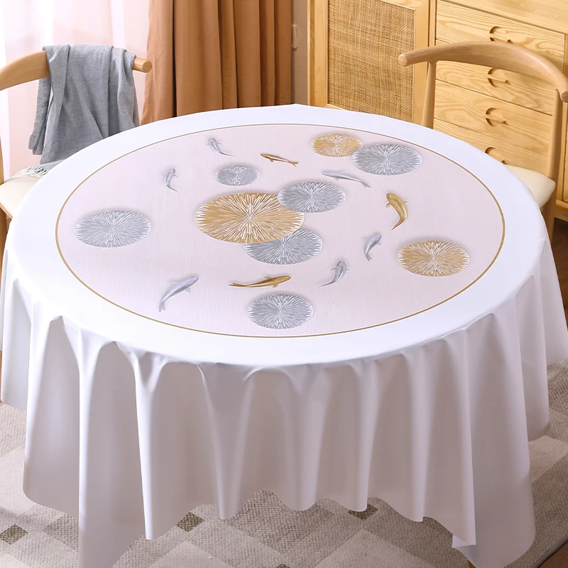 

Round table cloth waterproof, oil resistant, and washable