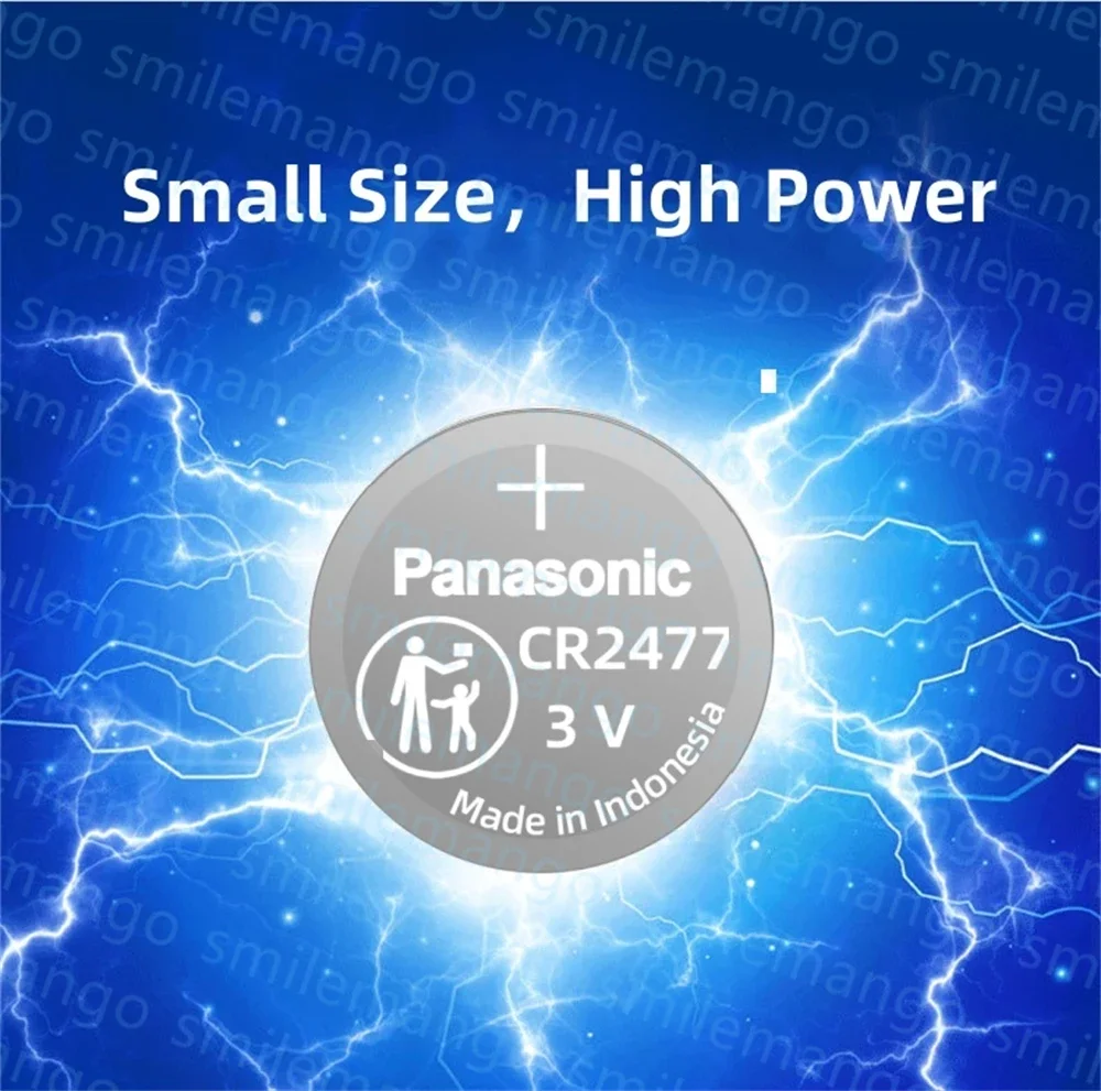 Фото Panasonic 2-50 шт. CR2477 кнопочный аккумулятор литиевый 3 В измерительный прибор импортный цифровой монитор давления в шинах интеллектуальный туалет №4