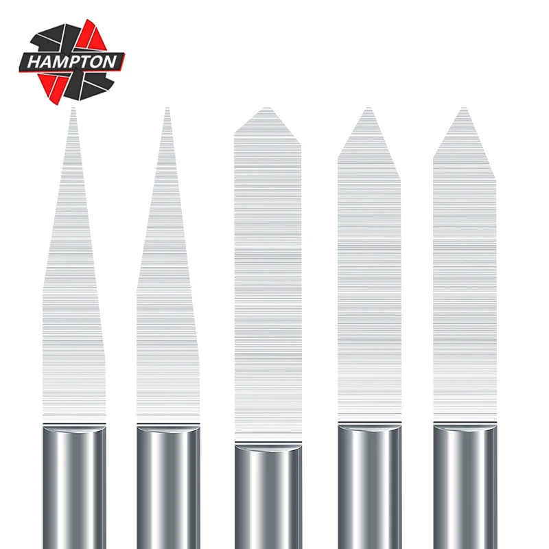 

HAMPTON 20pcs V Shape Engraving Bit Set 1/8 Shank 10/15/20/30D Flat Bottom Milling Cutter Carbide End Mill PCB Carving Tools