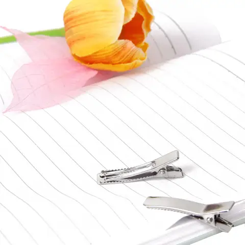 50 шт., маленькие серебряные зажимы для волос, 35 мм