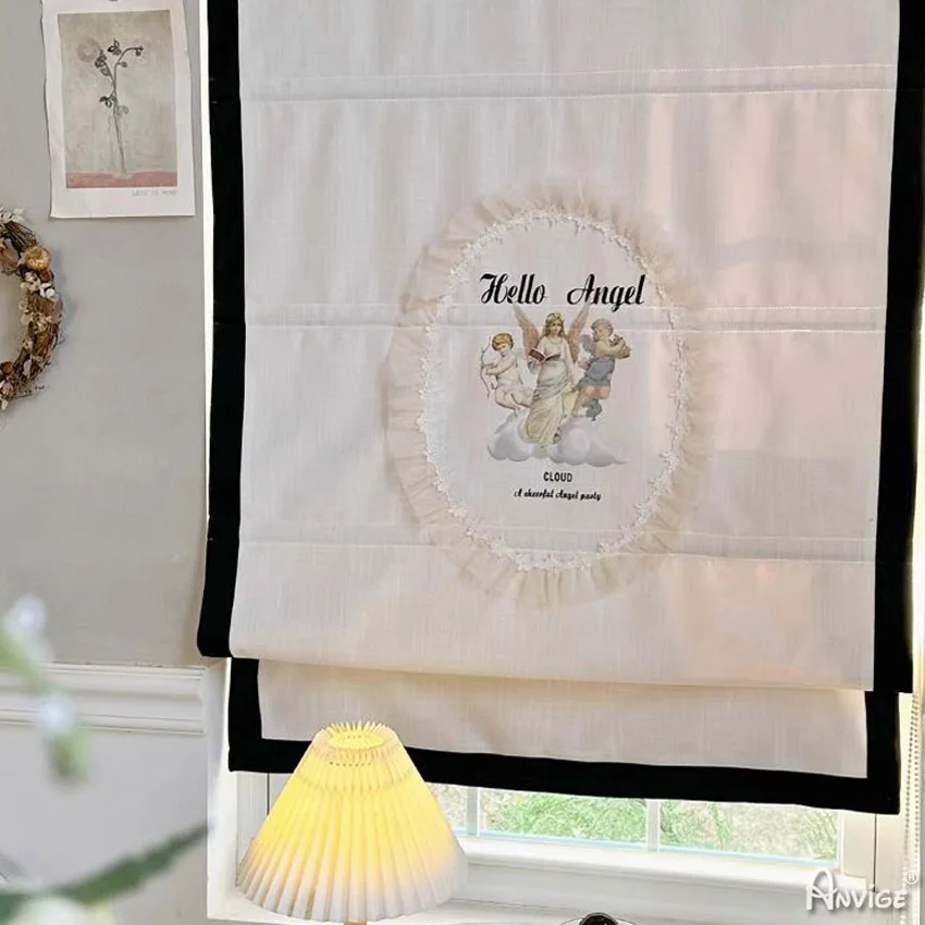 Мультяшные белые с черной каймой плоские римские затемнения индивидуальные