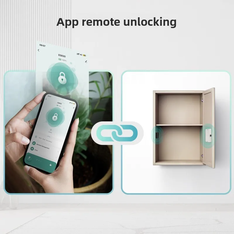 Фото Умный Bluetooth-замок с NFC и ID-картой: удаленное открытие для прикроватных тумбочек, шкафчиков и ящиков №3
