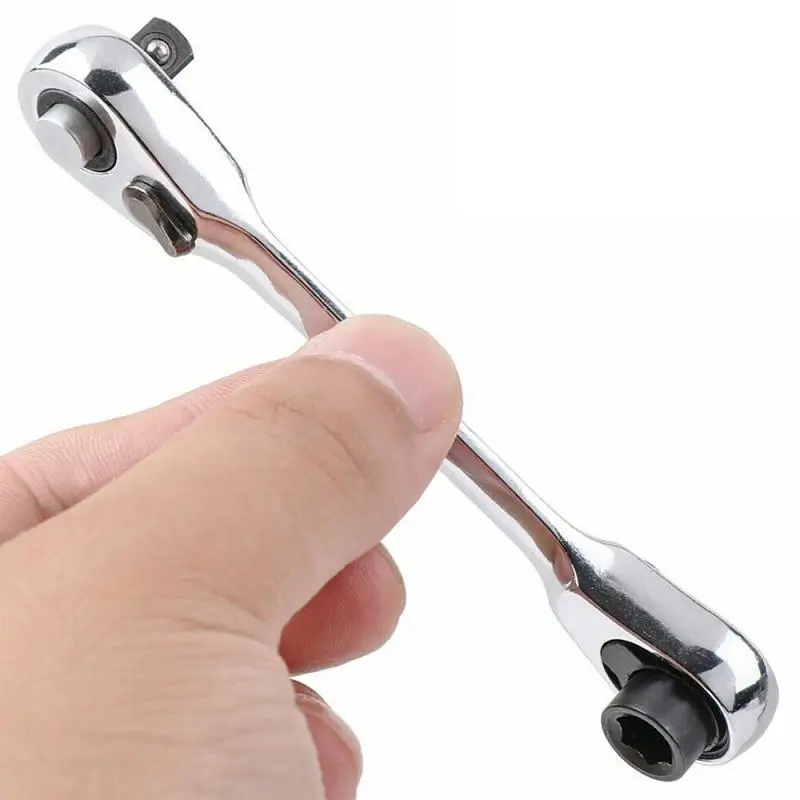 

Mini 1/4 Inch 72-tooth Double Ended Quick Socket Ratchet Wrench Square Head Screwdriver Bits Narrow Slot Ratchet Socket Wrench