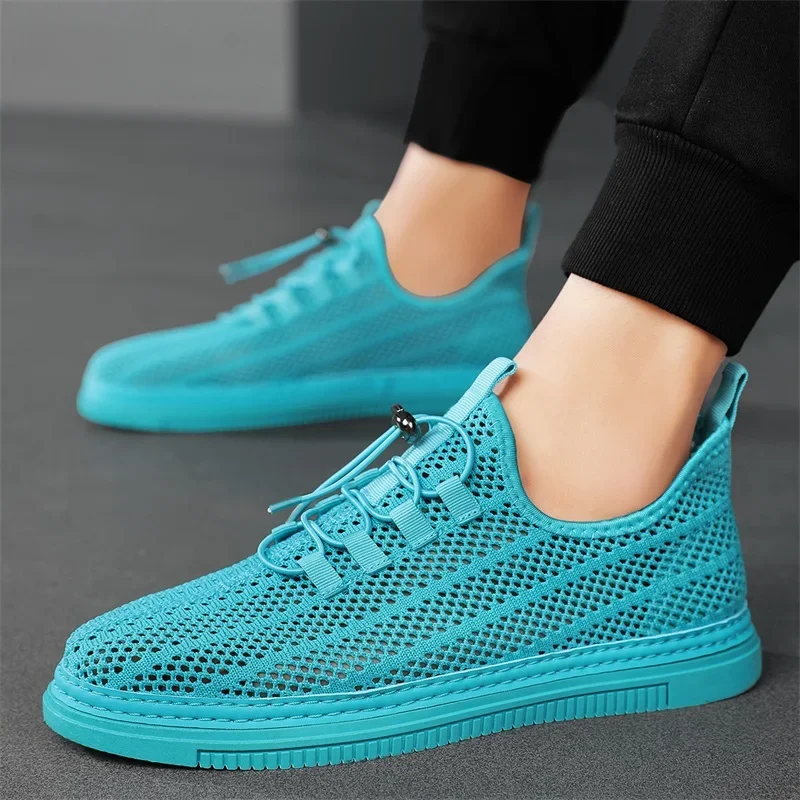 Мужская обувь в сетку летние дышащие кроссовки повседневные для скейтборда