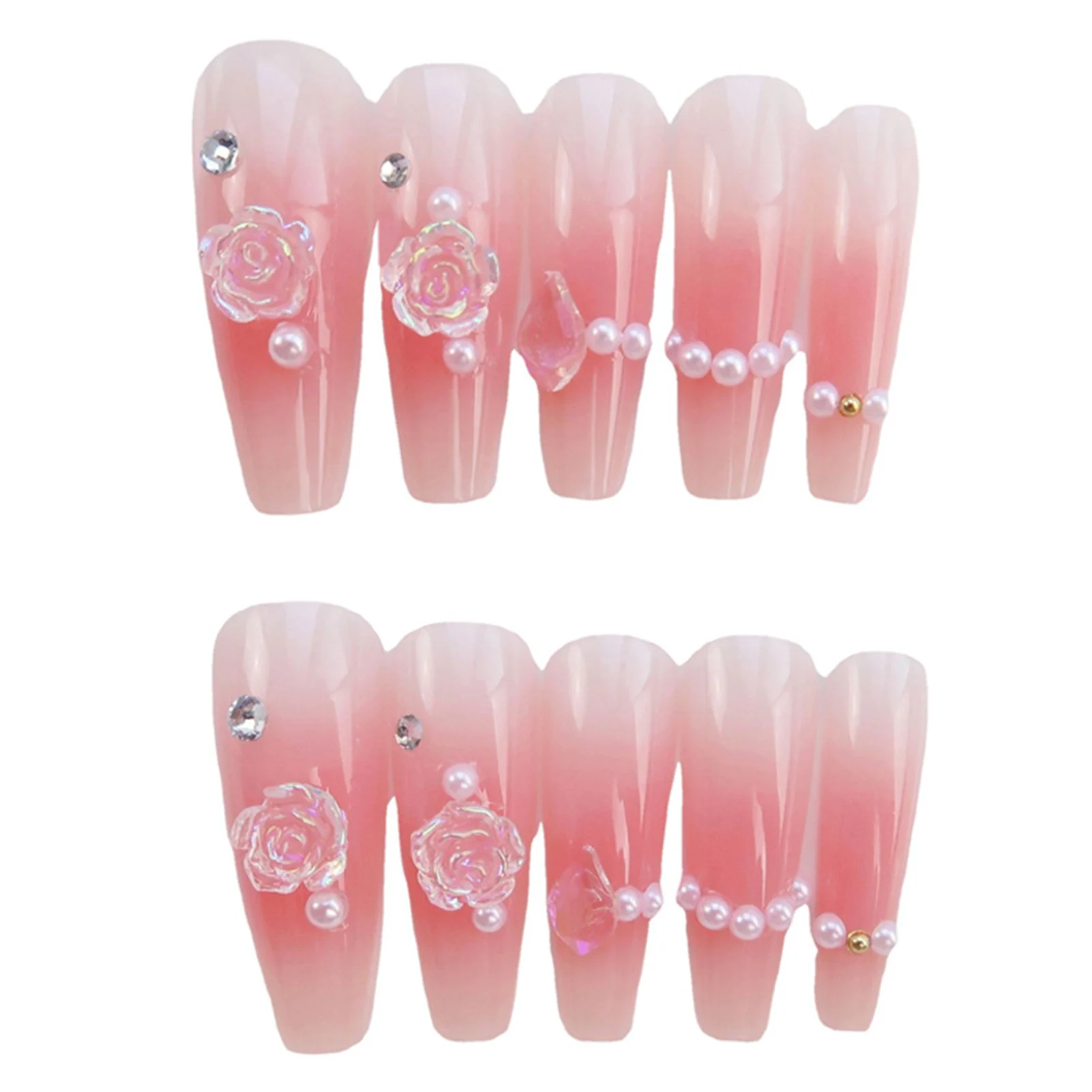 

Стерео Камелия декорированные накладные ногти с бесшовным и естественным внешним видом для модного женского макияжа рук