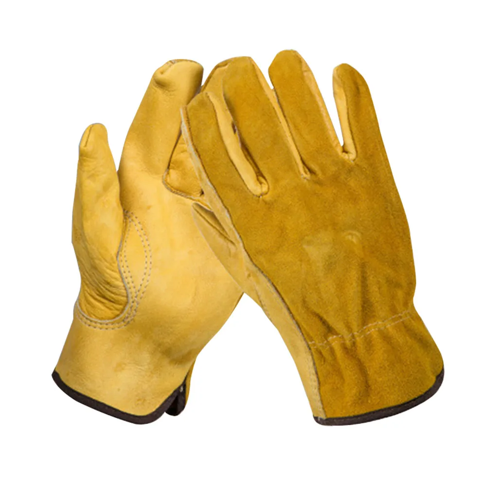 

1 Pair Gardening Leather work Gloves Anti-scald Wear-resistant Tearing-resistant Puncture Proof Unisex Work Gloves