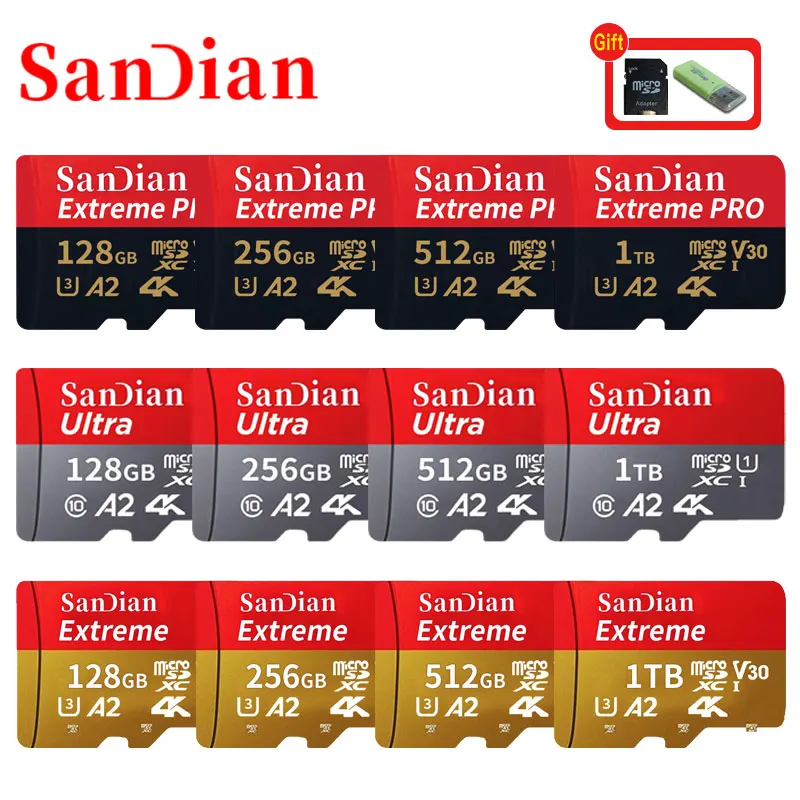 

Карта памяти MicroSD, класс 10, 128 ГБ, 512 ГБ, 256 ГБ, 256 ГБ, 1 ТБ