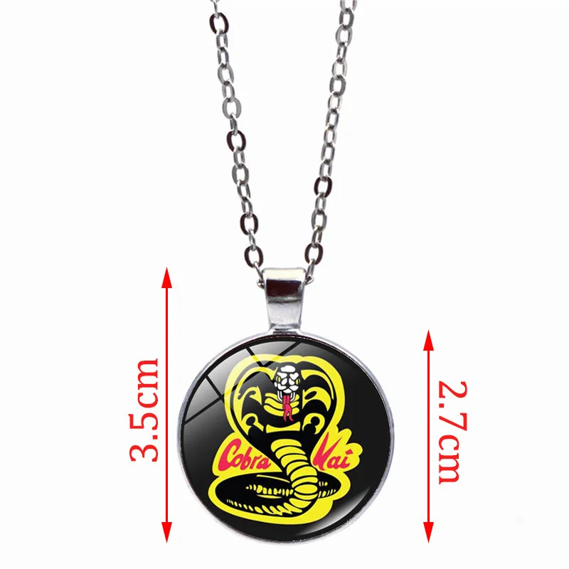 Ожерелье из драгоценных камней Кобра Кай времени серебряная металлическая