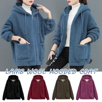 womens winter fleece coat lamb wool velvet coat soft fleece jacket casual zipper cardigan sweater overcoat bear teddy coat