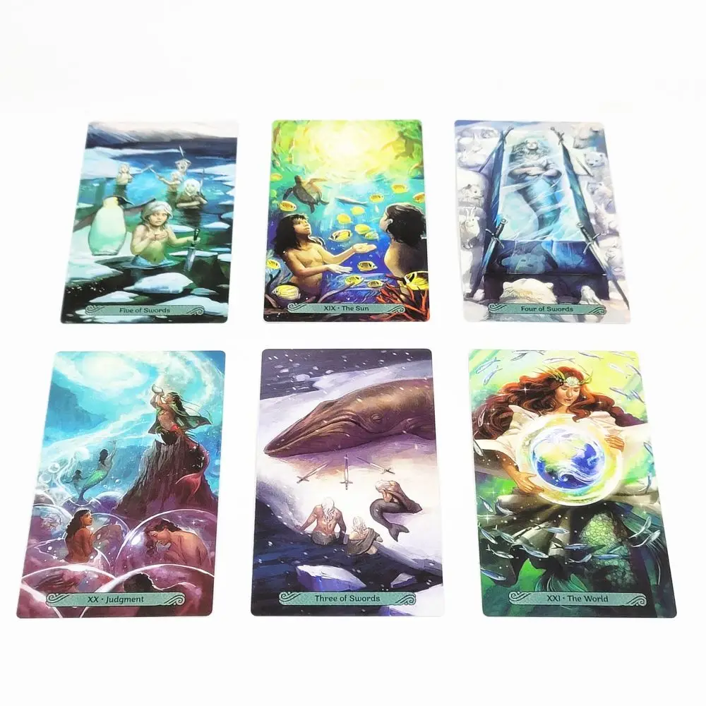 Tarot Dvination With Magic of Mermaids And Essence of Sea 12X7cm Mermaid Tarot 78 Cards/Set For Family Friends Gift Board Game enlarge