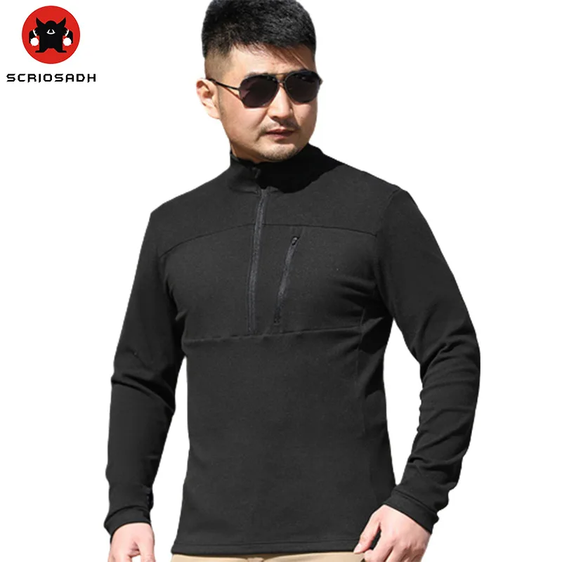 

SCRIOSADH Spring Outdoor Functional Long Sleeve T-Shirt Military Breathable Men's Windbreaker Camping Fishing Clothing