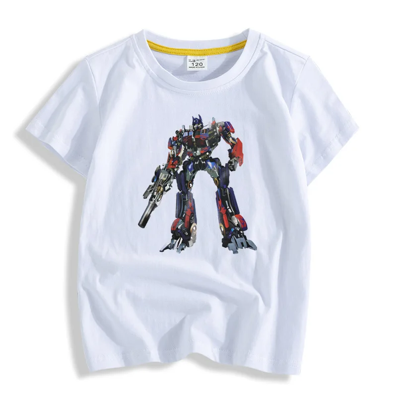 

Anime Peripherals Transformation Boys Summer Short-sleeved T-shirts Western-style Children Cotton Half-sleeves