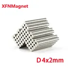 Сильный магнит 4x2, небольшие круглые магниты NdFeB, супермощный магнит d4x2 мм, редкоземельный неодимовый магнит, поисковые магниты 4x2 мм