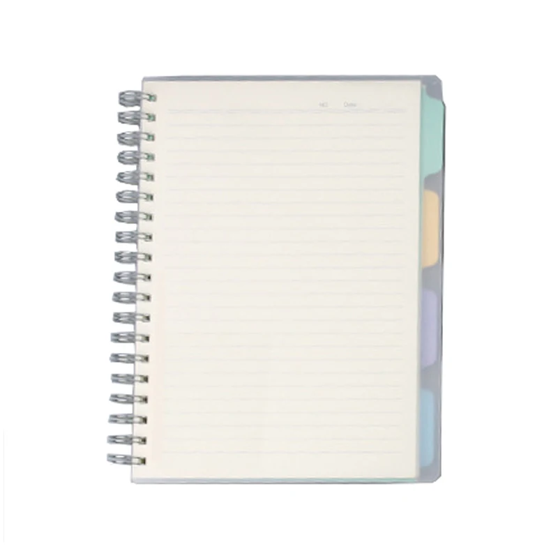 

PP Frosted Transparent Notebook B5 Separator Page Notepad Double Coil Horizontal Line Sketchbook 220P Agenda Planner Memo Pad