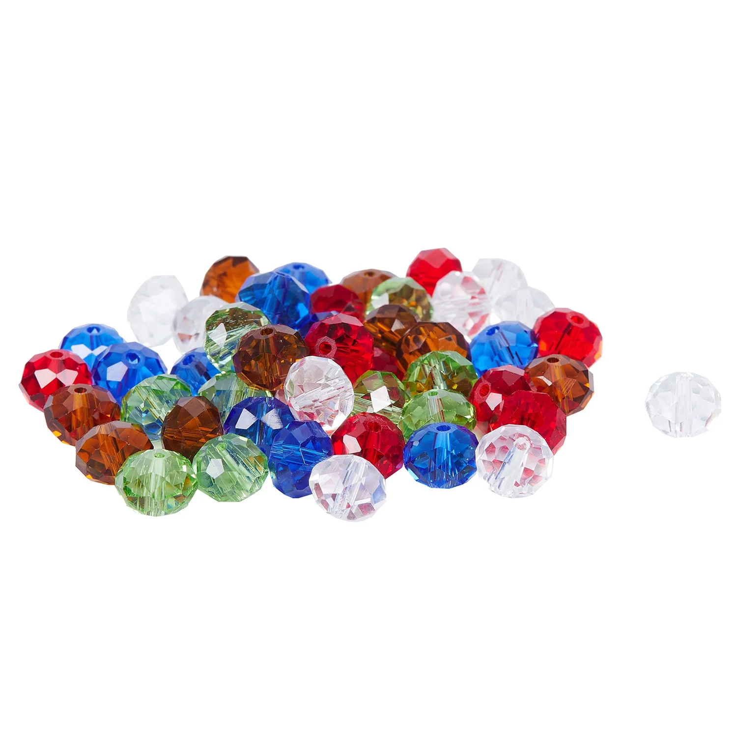 

50Pcs Mixed Crystal Quartz Rondelle Beads 10mm B04424