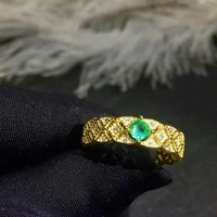 925 sterling silver natural green emerald ring vintage jewelry women gift anillos de compromiso para mujer oro 18 k