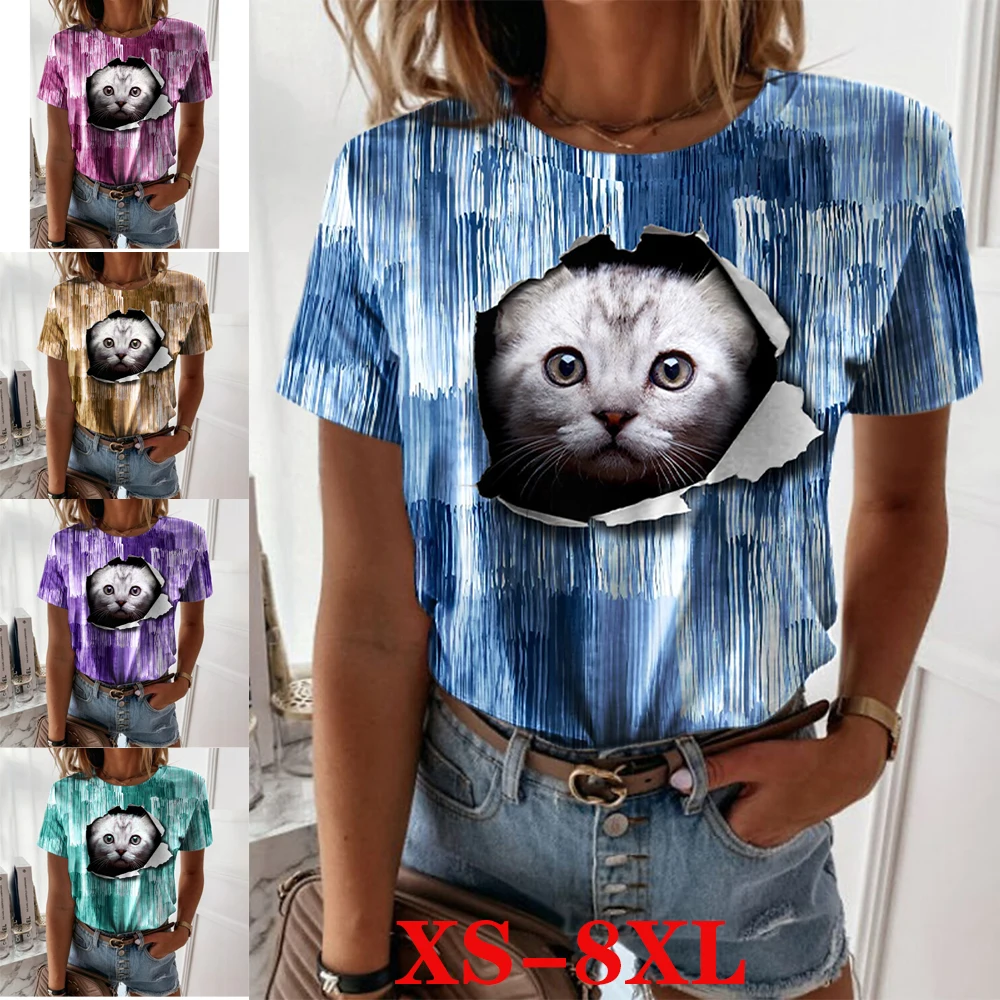 

Женская летняя свободная футболка с коротким рукавом и 3d цветочным принтом