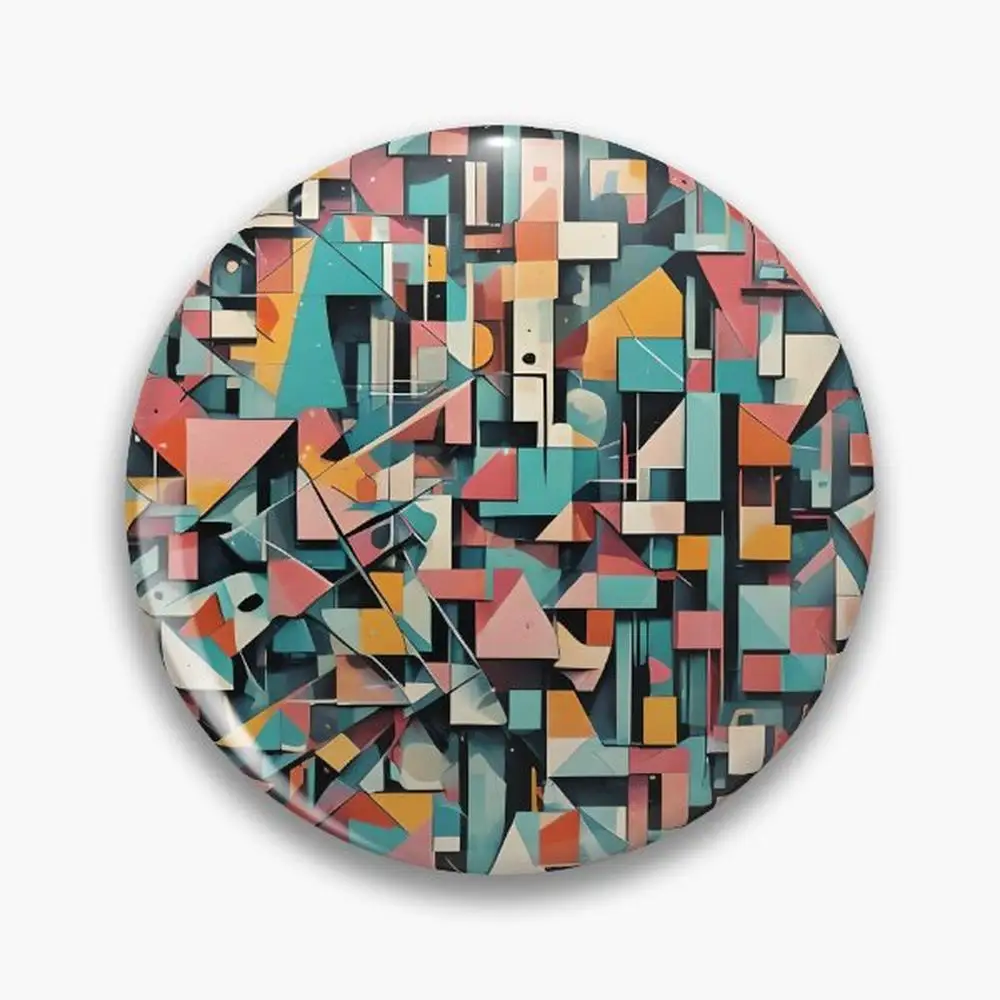 Большая волна неокубизма в пастельном стиле. Броши на булавке аксессуары для