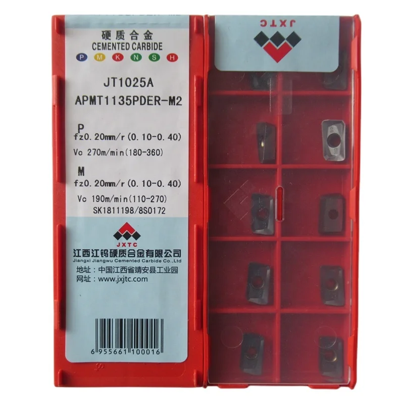 

JXTC APMT JT1225 APMT1135PDER-M2 JT1025A Milling Cutter Inserts