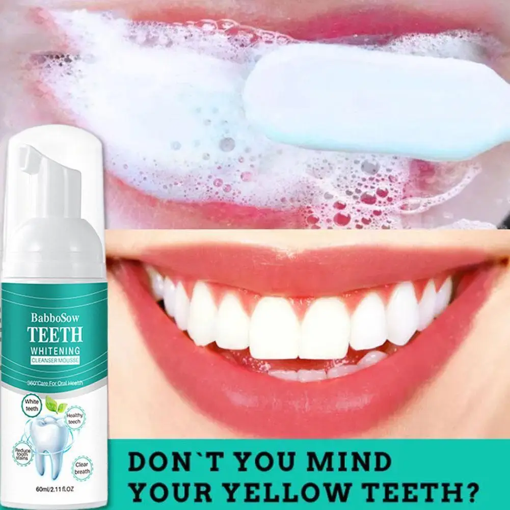 

60ml Toothpaste Whitening Foam Foaming Toothpaste Intensive Stain Removal Teeth Mousse Toothpaste Brightening For unisex H4G6