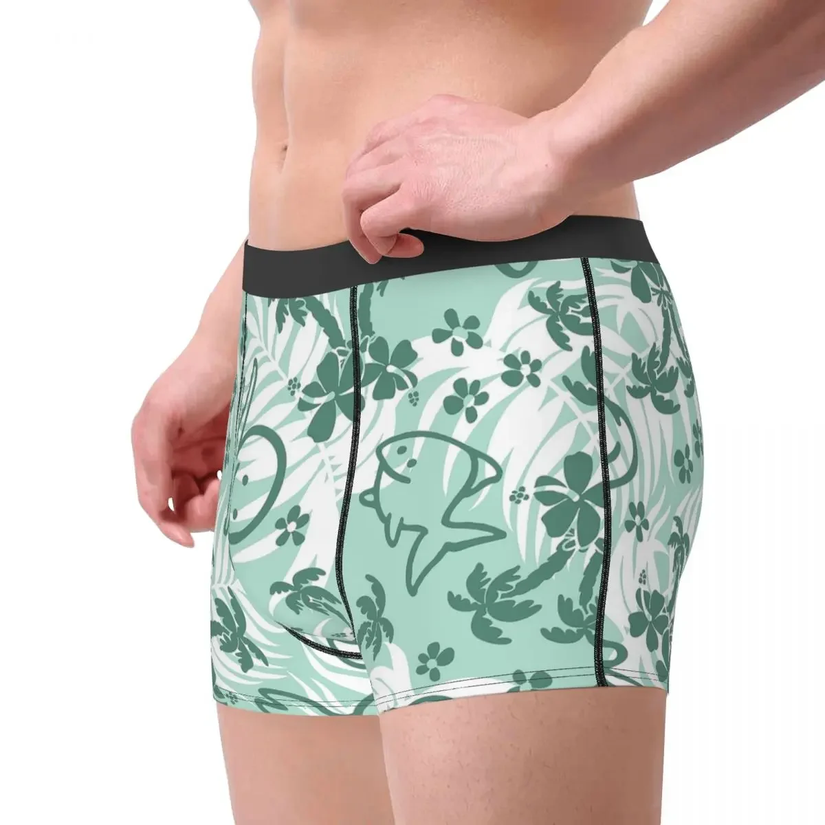 Трусы мужские хлопковые в виде осьминога с животными моря