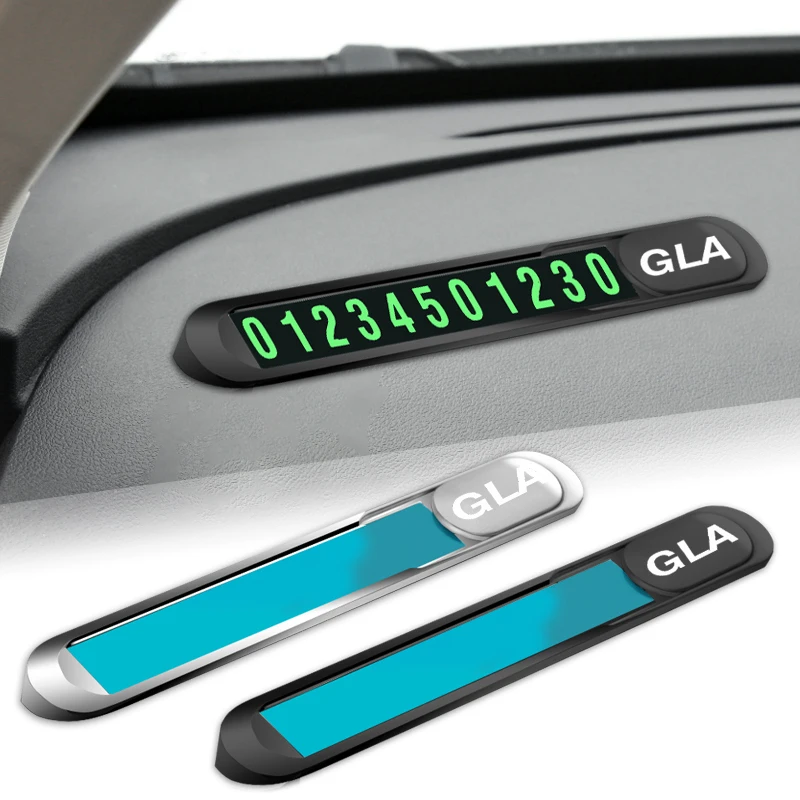 

1pcs Car Metal Parking Number Card Phone Number Card for Mercedes Benz GLA CLA GLK GLE CLS ML GL A B C E W211 W221 W220 W163