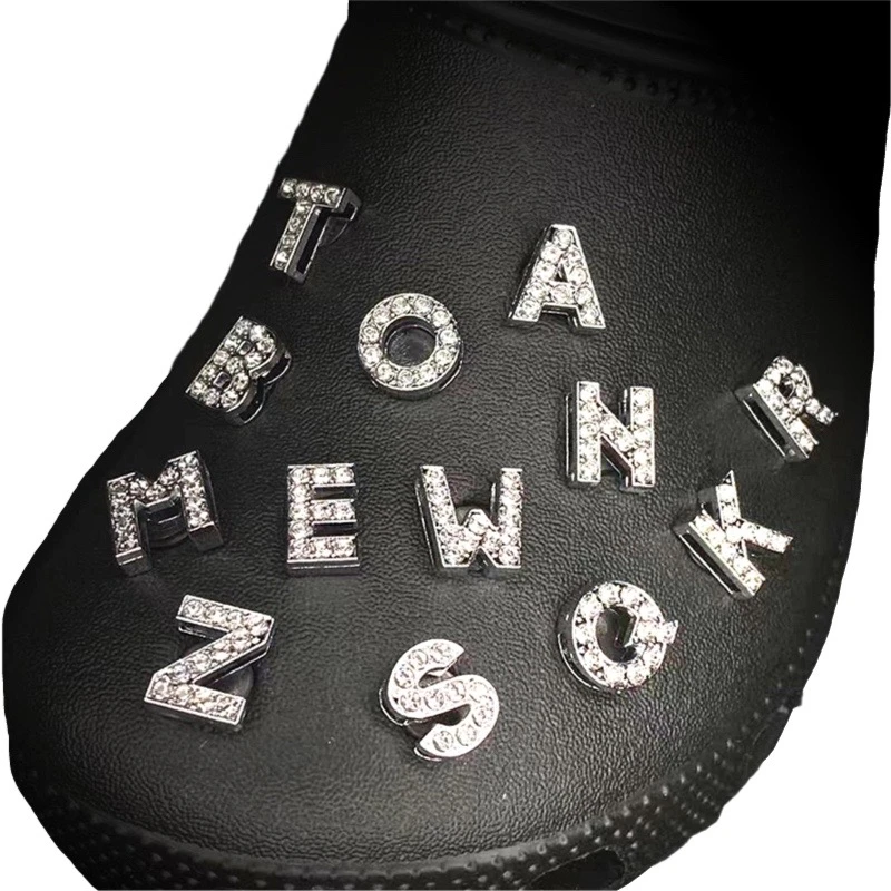 

1pcs Metal Letters Shoes Accessories Garden Shoe Decorations For Croc Jibz Charm Backpack Boys Girls Present