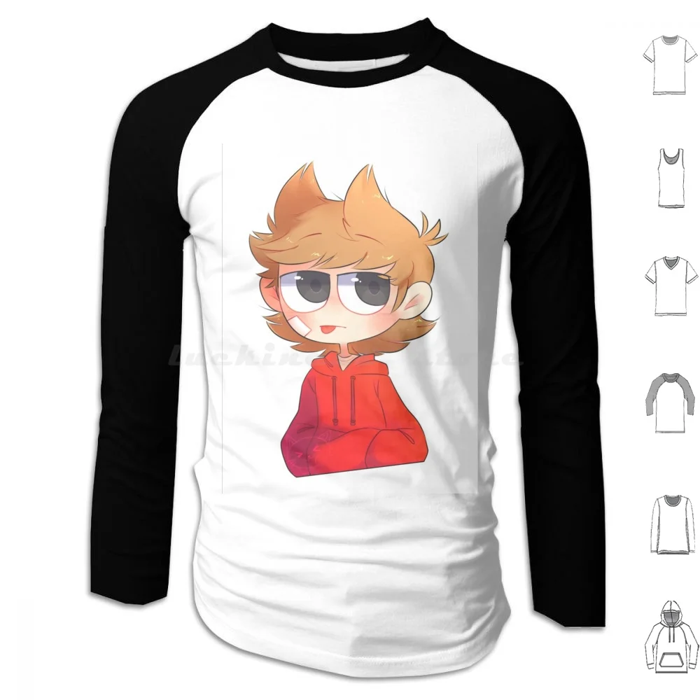 Dfdvb V Dx Толстовки с длинным рукавом Eddsworld Tord Ew Tom Edd Cute Matt Red