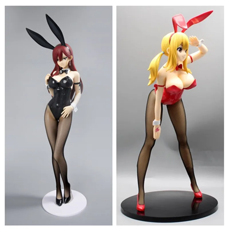 

38cm FREEing Fairy Tail Lucy Heartfilia Sexy Anime Figure B-STYLE Erza Scarlet Bunny Girl Action Figure Adult Model Doll Toys