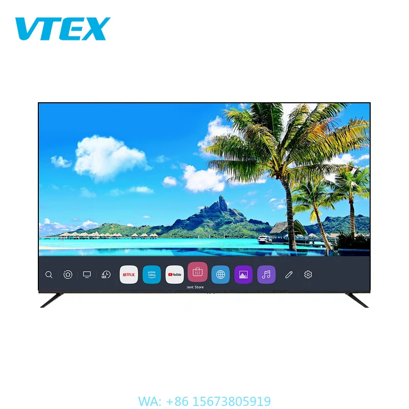 Фото Безрамочный 4K Smart LED LCD телевизор новейшего дизайна, 55, 65, 75 дюймов, широкоэкранный UHD телевизор для отелей №1