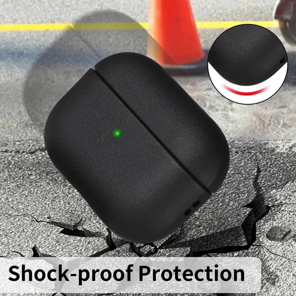 Кожаный зернистый чехол для Airpods 4 AirPods Pro аксессуары наушников Apple Bluetooth защитная