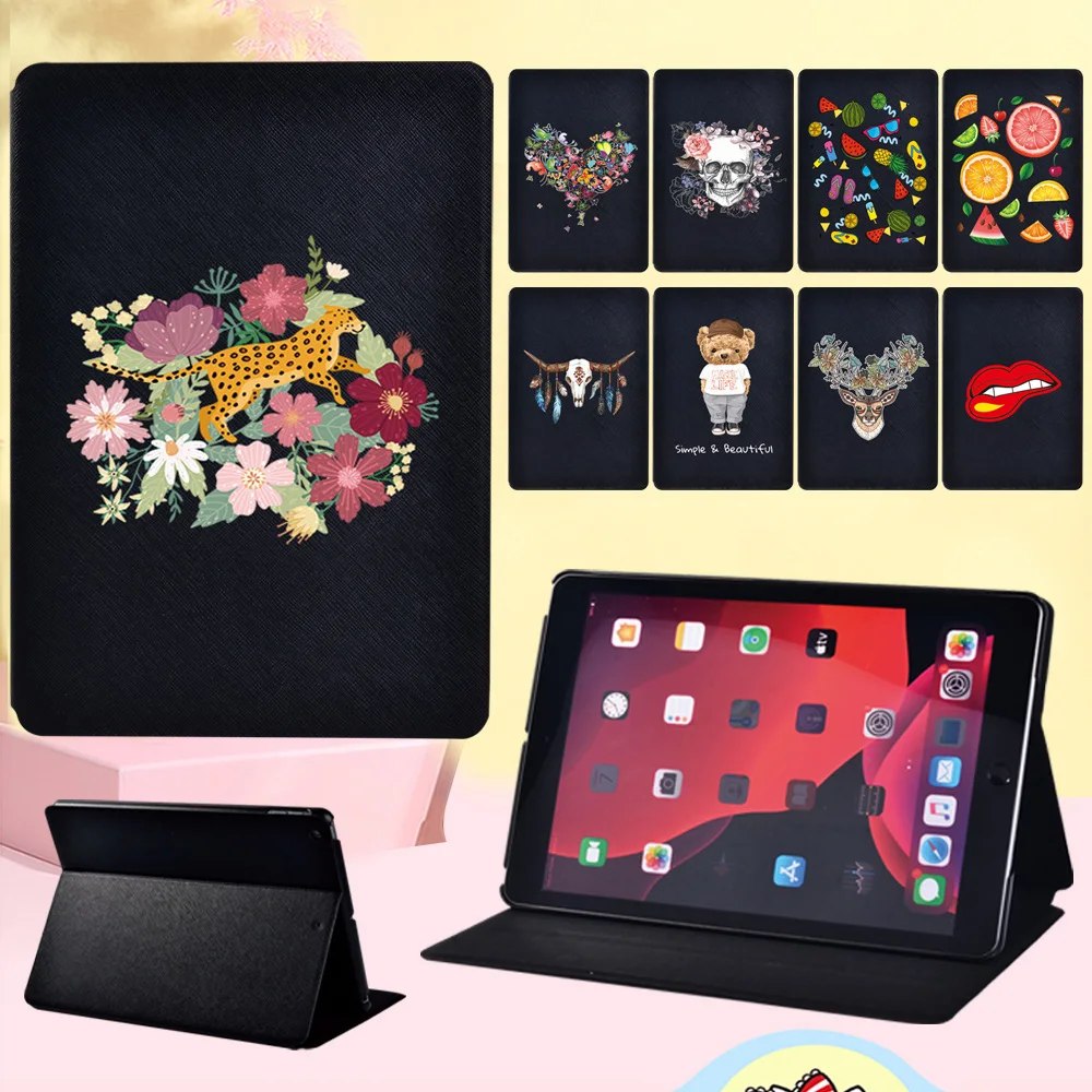 

Чехол для планшета Apple IPad 2/3/4/iPad 5th/6th/7th Gen/Mini 1/6, новинка, кожаный чехол-книжка с защитой от падения и принтом