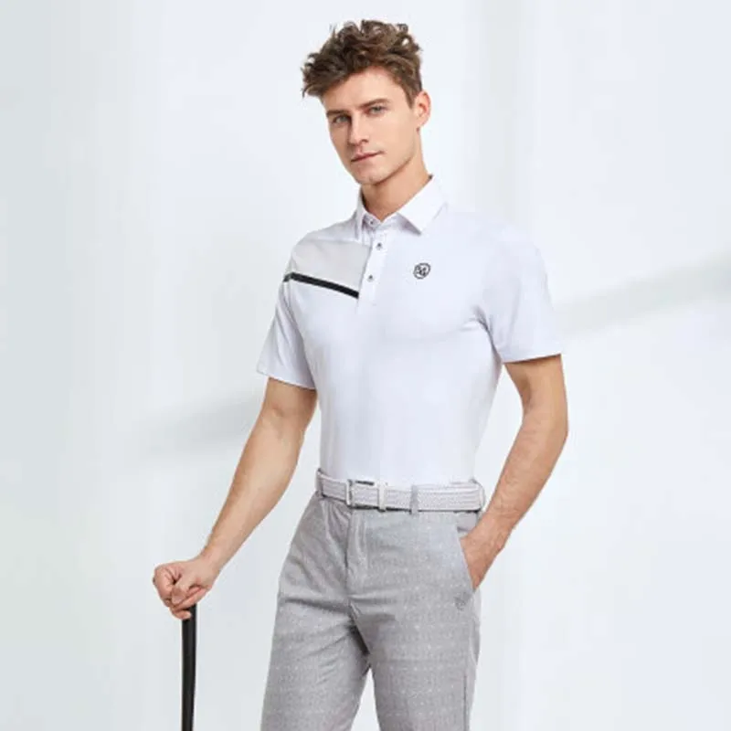2023 Golf Short-sleeved Men's T-shirt Polo Shirt Stretch Breathable Slim Casual Men's Outdoor Sportswear Quick-drying Men's Top