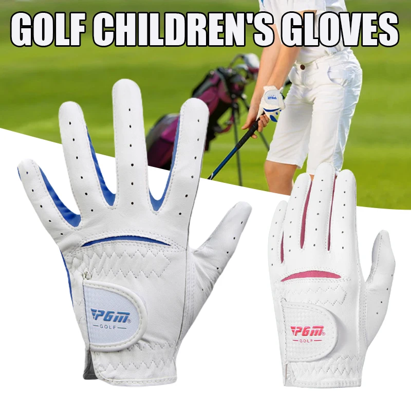 

Professional Golf Children Sports Gloves Boys Girls Lambskin Soft Breathable Leather Gloves B2Cshop