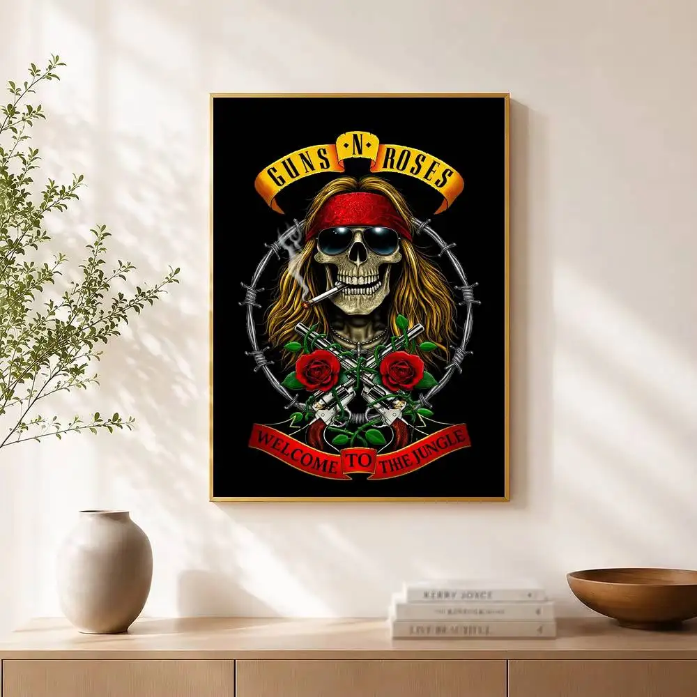 Фото Постер группы G-Guns N-R-Roses, водонепроницаемая настенная наклейка для бара, гостиной, винтажный декор, высококачественная печать, подарок. №3