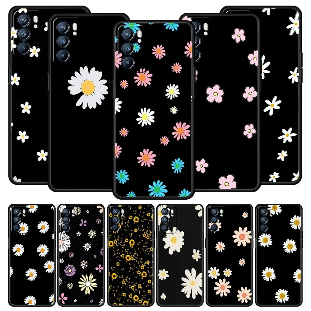 

Flower Sunflower Phone Case For OPPO A74 A54 A53 A52 A9 2020 A16 A15 A12 A76 A95 Reno7 SE Reno6 Z Find X5 Pro Plus 5G Cover Soft