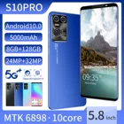 Новый S10Pro 5,8 дюймовый полноэкранный 8 Мб ОЗУ 128 Гб ПЗУ Android разблокированный дешевый мобильный телефон смартфон сотовые телефоны мобильные телефоны