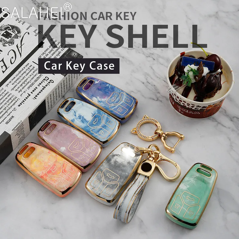 

New TPU Car Remote Key Cover Case Shell Fob For Audi A4 S4 B9 A5 A6 Q5 Q7 S6 B6 C6 B8 4M TT 8S TTS RS Coupe Keychain Accessories