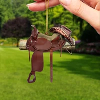 plastic saddle acrylic pendant for horses lovers western cowboys for home indoor decor car rearview mirror pendant keychain r8u3