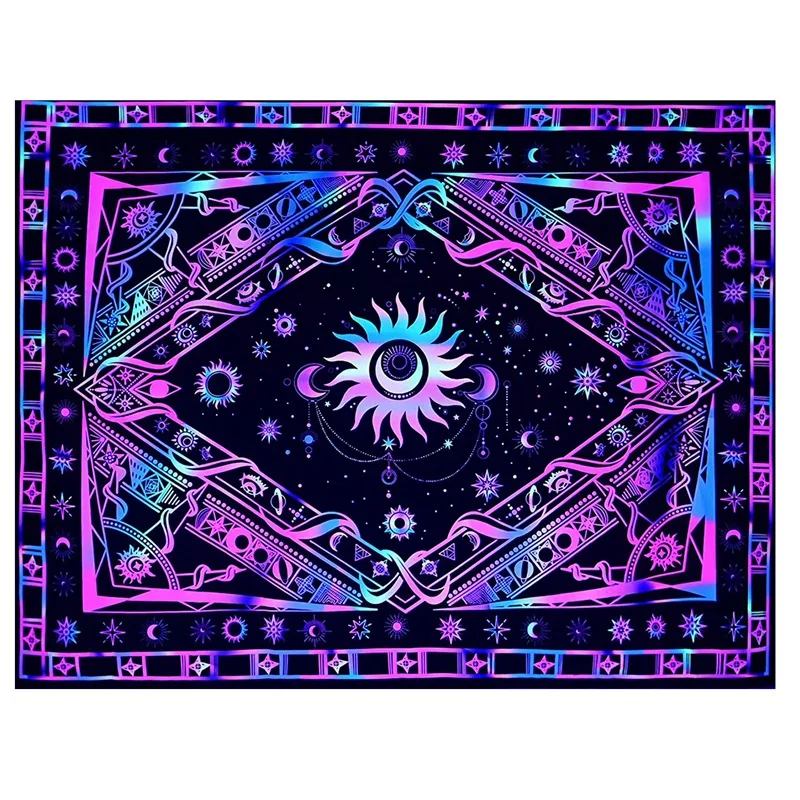 

Blacklight Tapestry For Bedroom UV Reactive Tapestry Trippy Tapestry Glowing In The Dark Wall Hanging Aesthetic