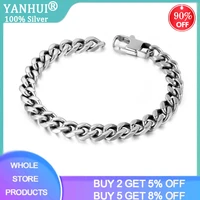 never fade color new trendy cuban chain men bracelet classic stainless steel 8mm width chain bracelet for men women jewelry gift