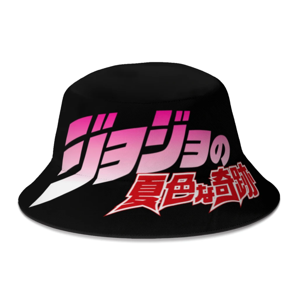 

Summer JoJo's Bizarre Adventure Bucket Hats Unisex Streetwear Foldable Bob Fishing Fisherman Hat Girls Boys Panama Gorros