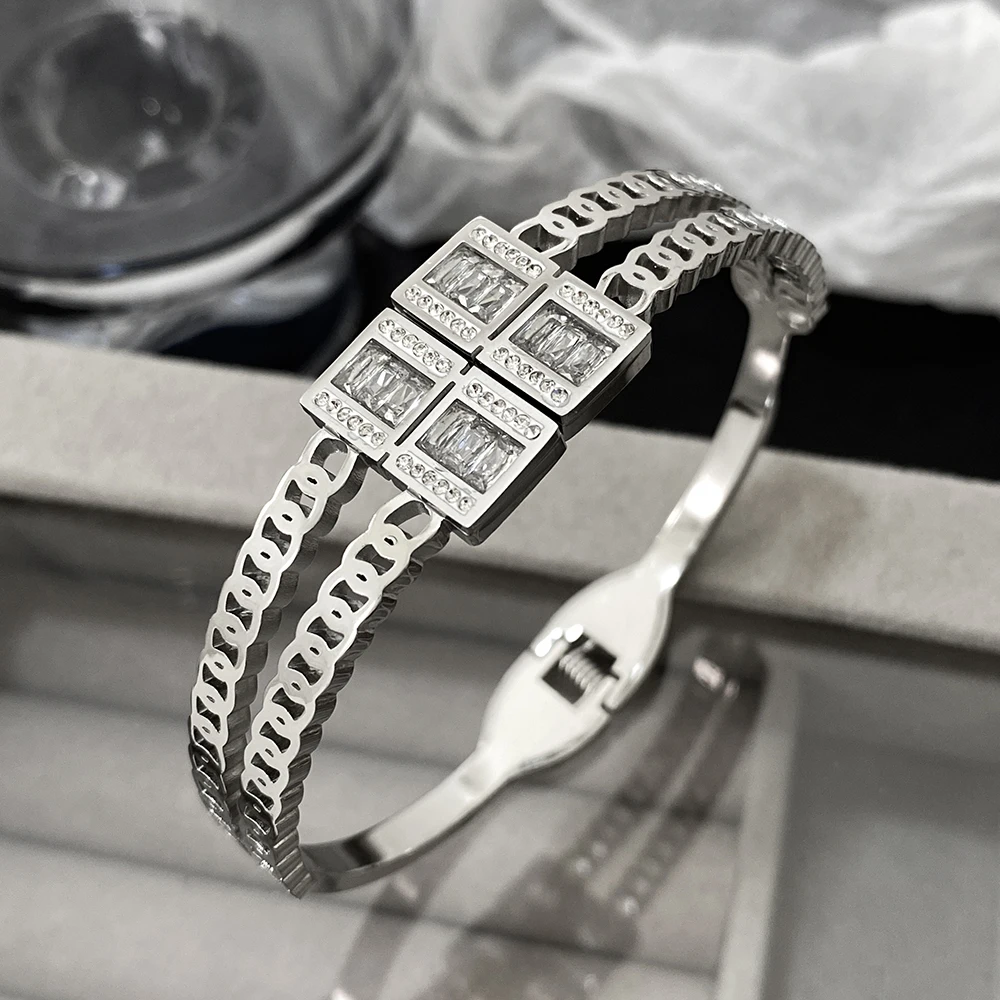 Greatera Изящные Многослойные квадратные кубические циркониевые очаровательные